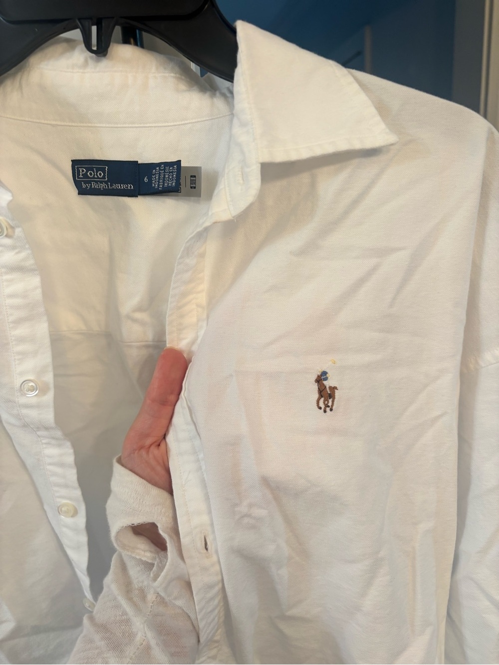 Polo Ralph Lauren Cotton Oxford Paneled Shirtdress in white - Picture 5 of 9